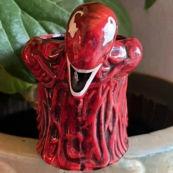 MARVEL 2015 CARNAGE 2-Handled Sculpted Mug with Pour Spout Mouth Coffee Tea Cup - Picture 1 of 16